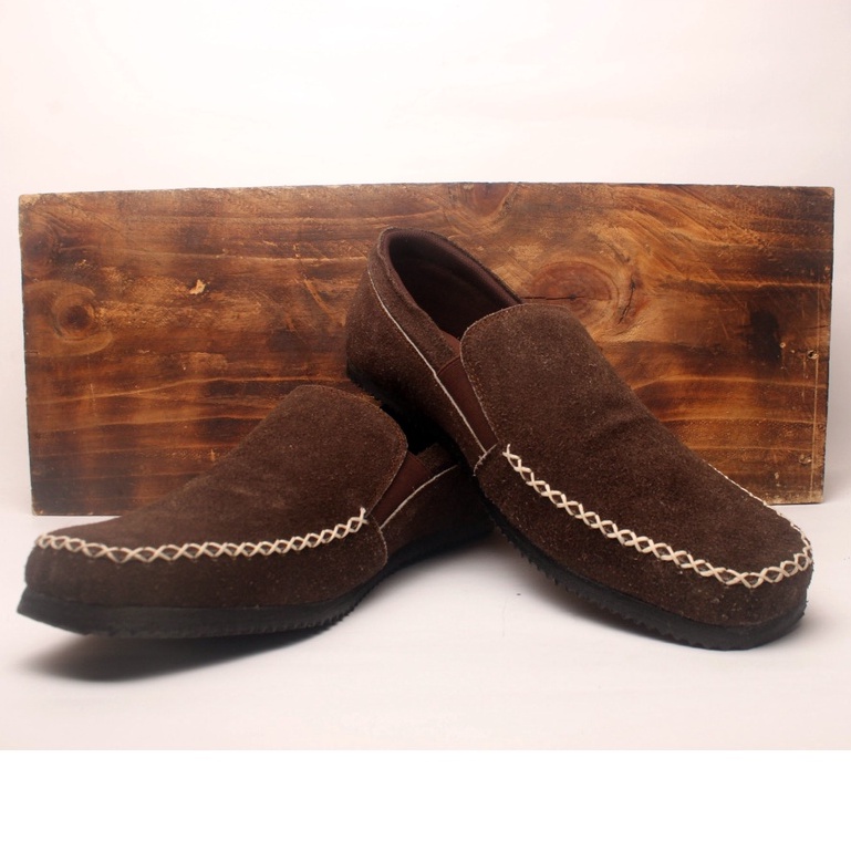 Sepatu Slipon Pria Kulit Asli Rasheda 016 GR Kasual Big Size