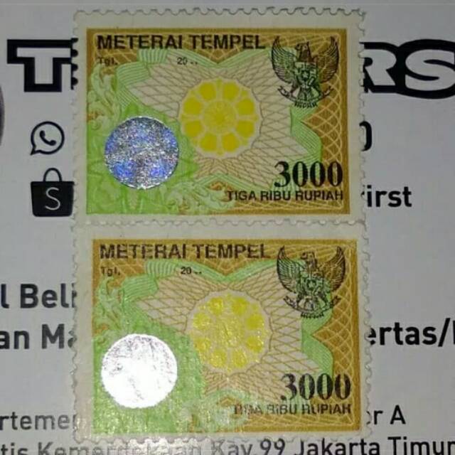 MATERAI 3000 RUPIAH TAHUN 2000-2003