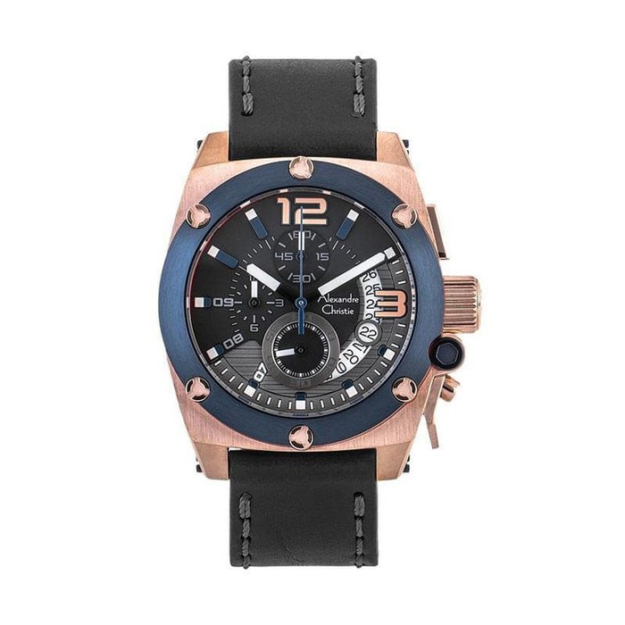 Alexandre Cheistie AC 6456 MC Man Sport Kronograph Black Leathear