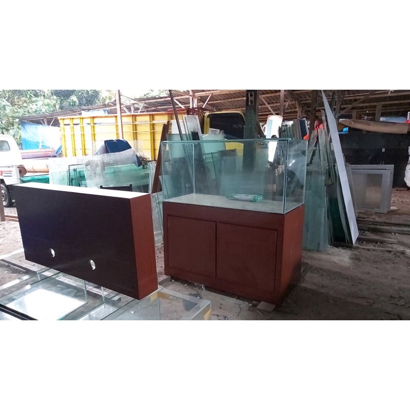 aquarium 150x50x60 kaca 10mili full+ kabinet