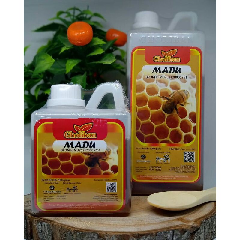 

MADU Gholiban Ghaliban Goliban Hutan Kalimantan Plus Beepollen & Royal Jelly 1 kg /500 gr