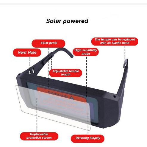 [TOSERBA_EMAK] -  Mixxar Kacamata Las Otomatis Auto Darkening Soldering Googles - 5100B - Black