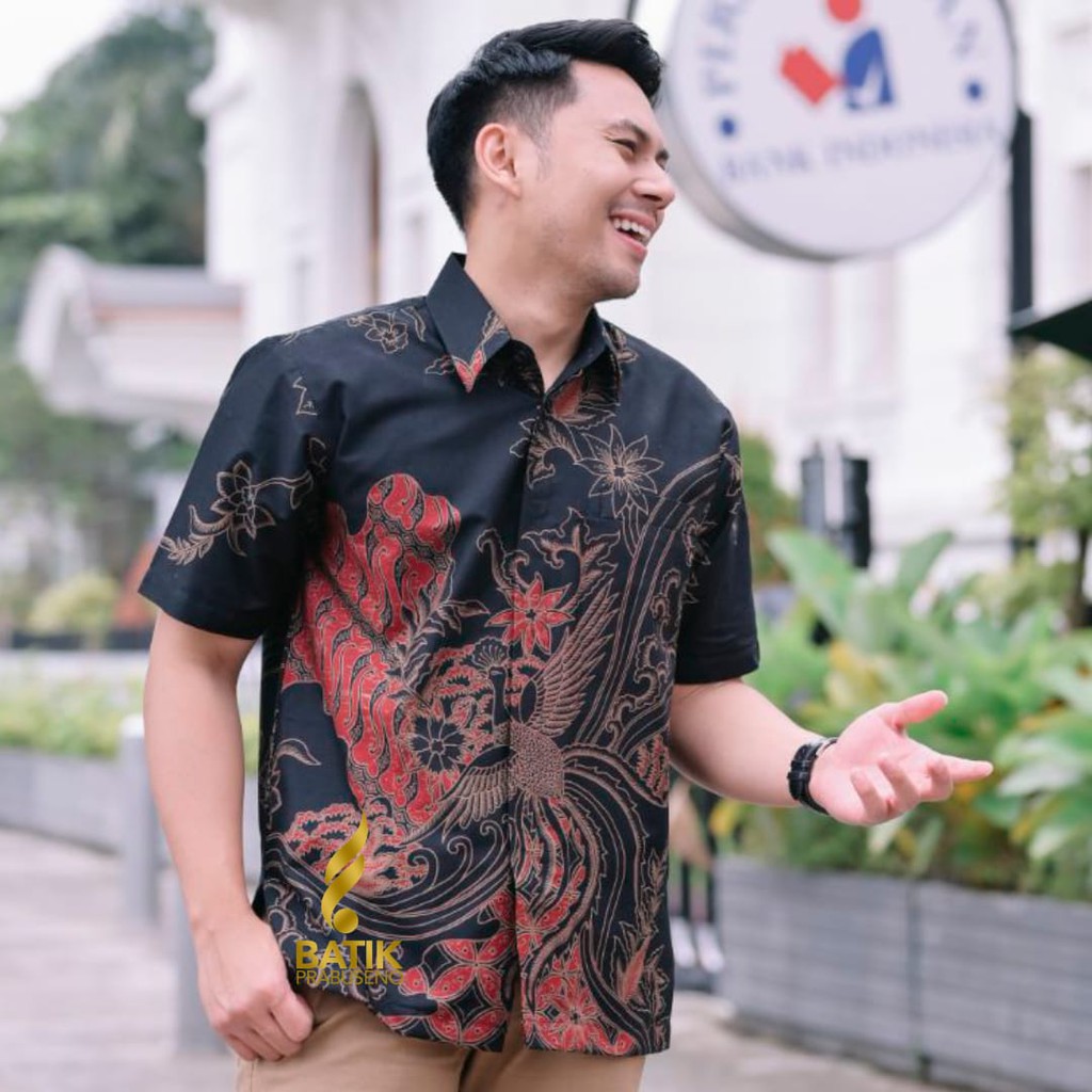 PARAN PEKSI MERONA PENDEK KEMEJA BATIK PRIA LENGAN KAIN ATASAN BAJU COWO COWOK JUMBO MODERN PREMIUM 