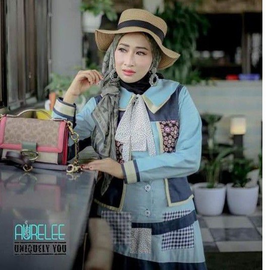 Gamis Aurelle Red & Blue in Style A-2112001