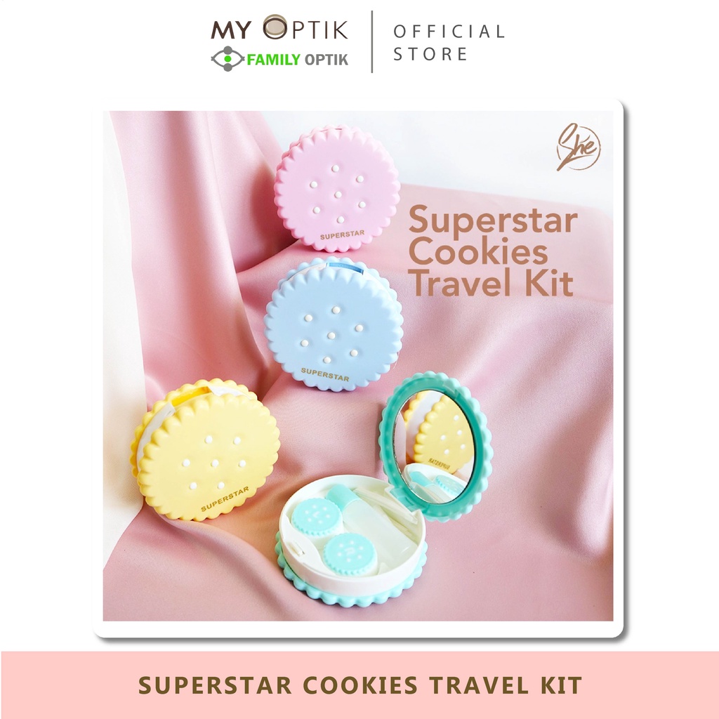 Kotak Lensa Superstar Cookies travel kit tempat softlens