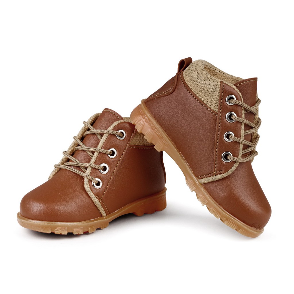 sepatu anak cowok boots tinggi brown JT