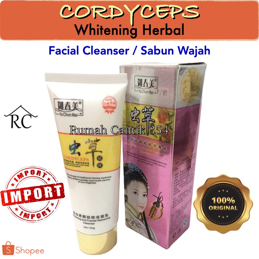 Cordyceps Sabun Wajah / Facial Cleanser Rumah Cantik 354 Yu Chun Mei Cordysep Pembersih Wajah Sabun Cordy