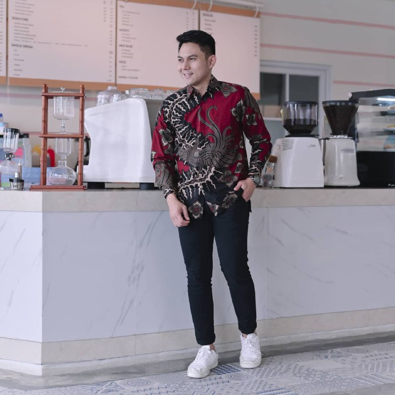 KEMEJA BATIK PRIA LENGAN PANJANG PREMIUM ORI BAJU BATIK PRIA LENGAN PANJANG MODERN JUMBO KEMEJA BATI