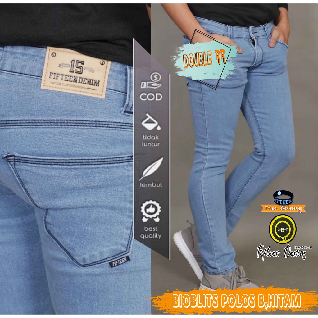 FIFTEEN DENIM celana jeans TERLARIS panjang skinny semi slimfit cowo/cowok/pria murah dan grosir