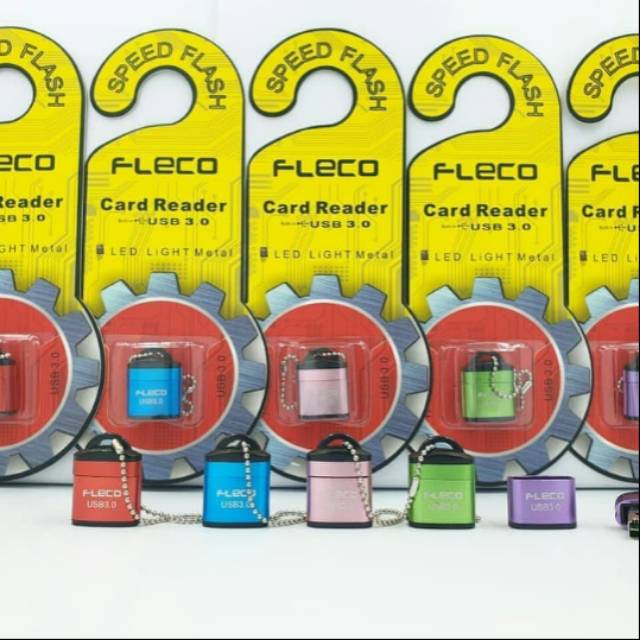 Card Reader Fleco METAL USB 3.0 Speed Flash - Card Reader Fleco Mini Metal Plus Gantungan