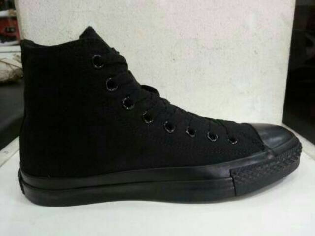Sepatu Converse Allstar High Tinggi Hitam Polos Fullblack Sekolah Kerja Kuliah Formal Traning Casual