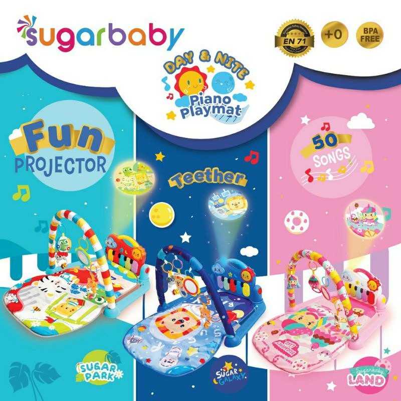 Sugar Baby All-in-1 Piano &amp; Piano Proyektor Playmat Playgym