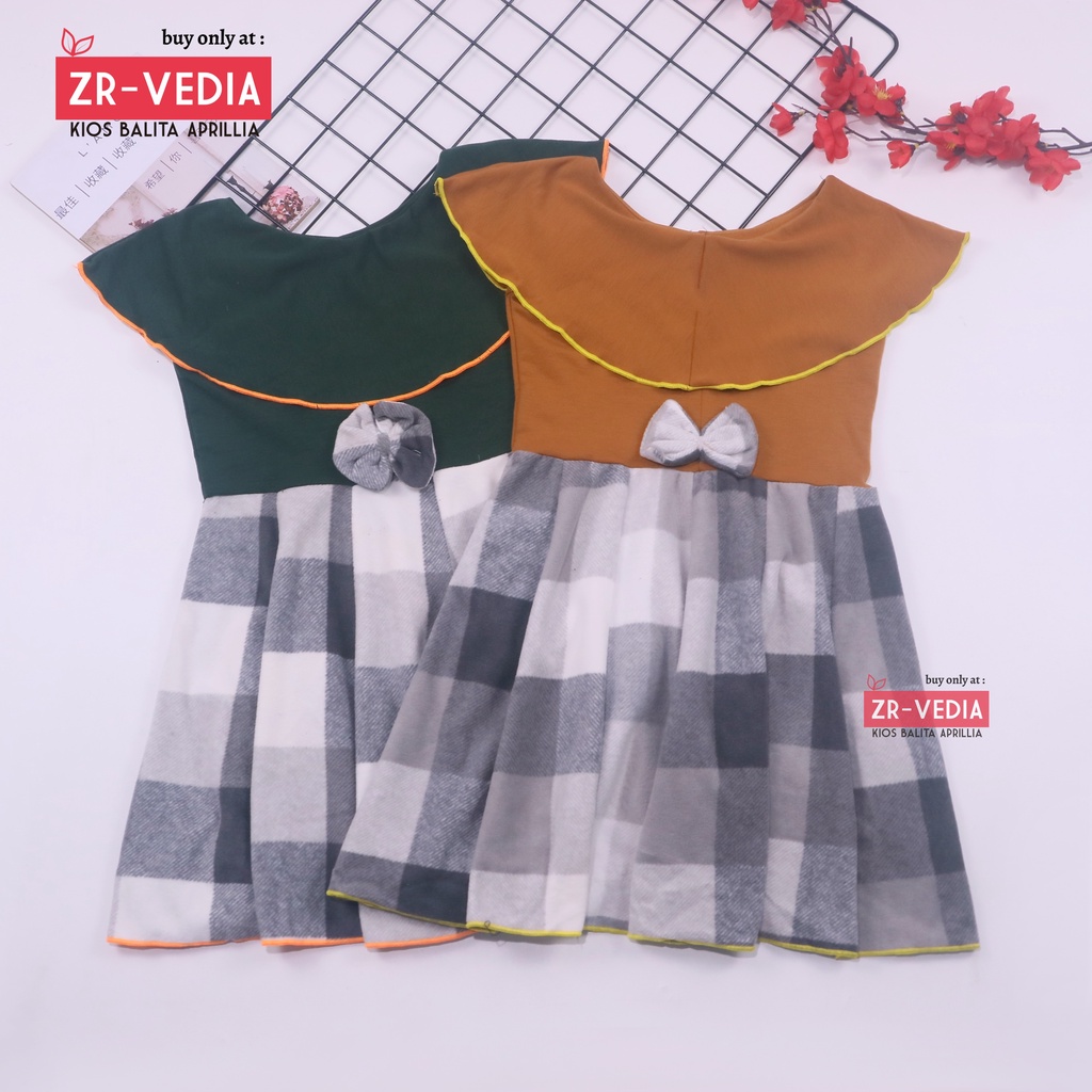 (BLUDRU FLANEL) Dress Cantika uk 4-5 Tahun / Baju Anak Perempuan Harian Yukensi Murah Grosir