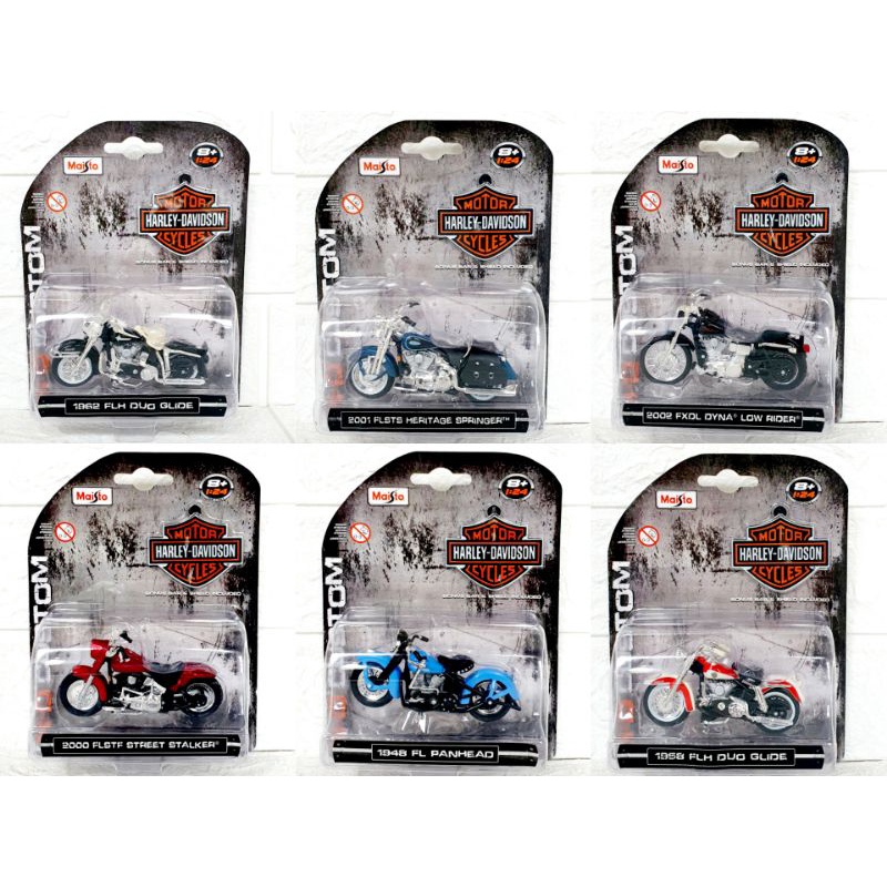 Maisto Diecast Miniatur Motor Harley Davidson Skala 1:24 Maisto Motorcycles