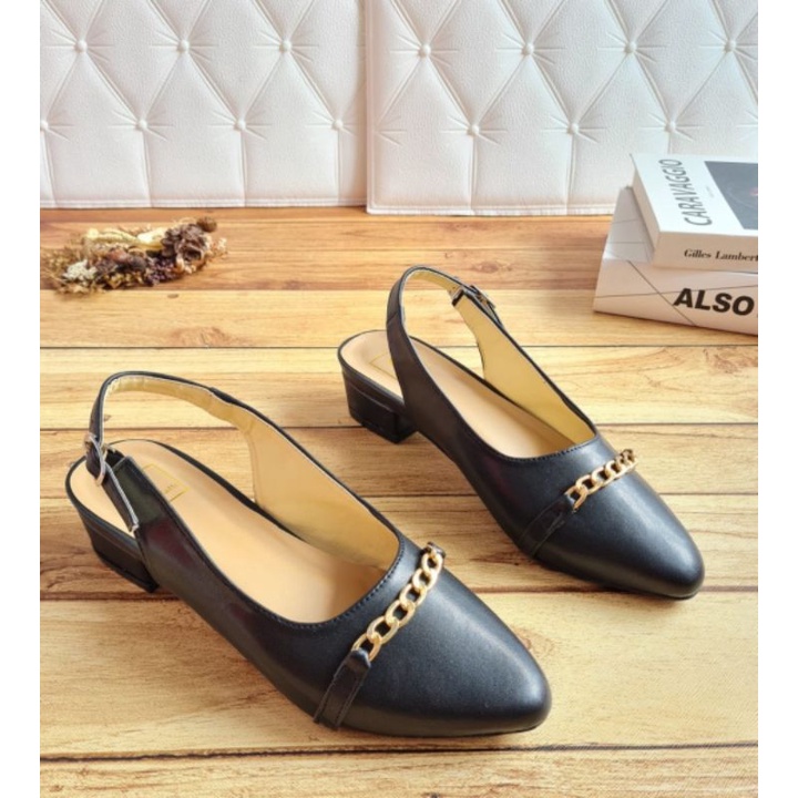 ABBUSHOES AG 08 sendal bapau tali rantai mules 3cm