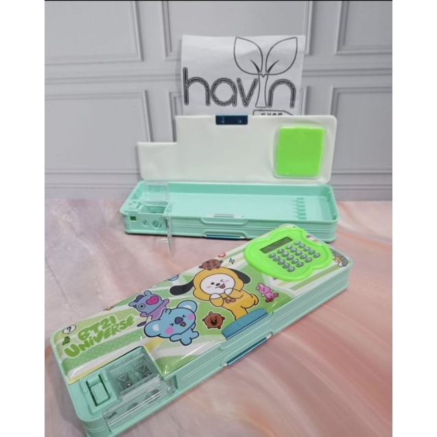 KOTAK PENSIL MAGNET KALKULATOR bentuk APEL/PENCIL CASE-KalkuAPEL BTS