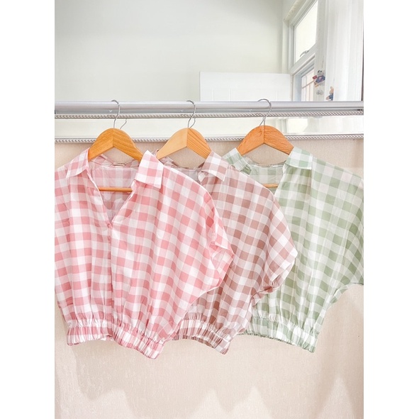 SESCA BLOUSE -KOREAN BLOUSE-BLOUSE KOTAK-CROP TOP-SQUARE TOP