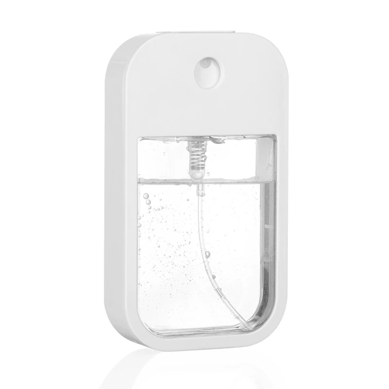 [Featured] 38ml Portable Mini Square Card Empty Refillable Spray Bottles With Silicone Cover Keychain