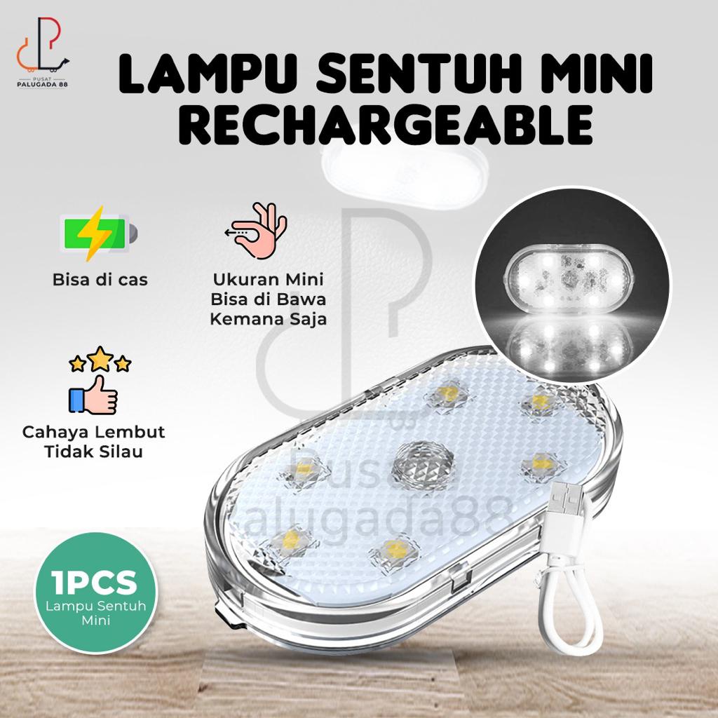 Lampu LED Touchscreen Plafon Kabin bagasi Sentuh Mobil Laci Kolong USB Emergency Darurat Stick Touch CLick 6 Lemari Rechargable Light Kepala USB 6 LED Senter