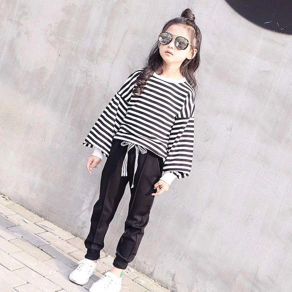 [set azumi kid VL] setelan anak perempuan spandex salur