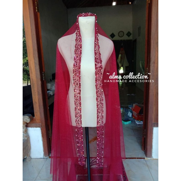 veil squen/slayer pengantin/ hijab pengantin / aksesoris pengantin veil 5cm squen