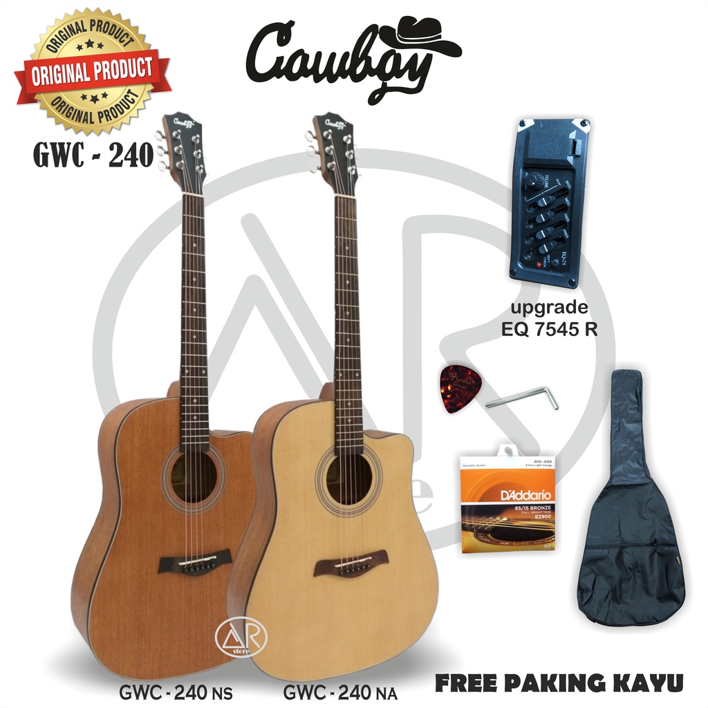 Gitar Akustik Elektrik Cowboy GWC-240 NA/NS EQ 7545R Original