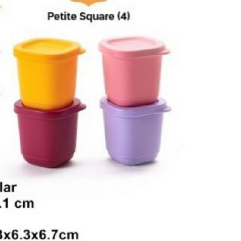 PETITE SQUARE TUPPERWARE UK 110ML + FREE SENDOK TUPPERWARE (WADAH OBAT, WADAH SAMBAL, WADAH CETAK AG