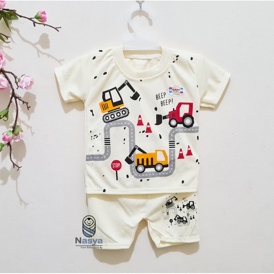 [J-001] Setelan Baju Bayi Pendek / Pakaian Laki-laki Murah Newborn (0-6 bulan)