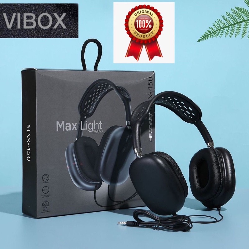 GROSIR HANDSFREE MACARON BANDO MAX 450 VIBOX EXTRABASS HEADPHONE