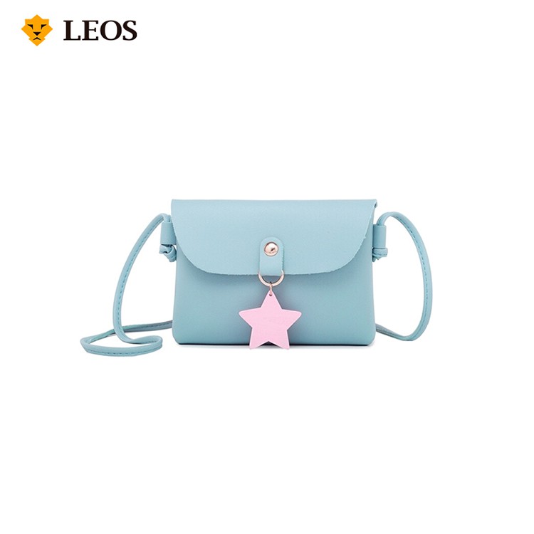 

LEOS Original Tas Selempang Remaja Anak Wanita Gantungan Bintang