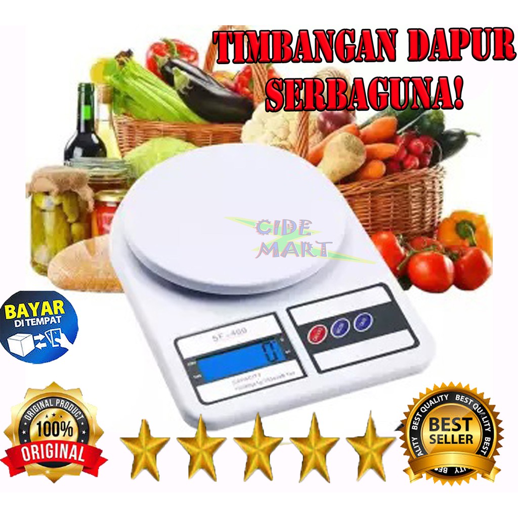 [FREE BATERAI] TIMBANGAN DIGITAL SF 400 10 KG / TIMBANGAN DAPUR DIGITAL 10KG TERMURAH !!