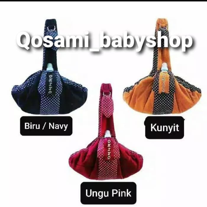 OKIYO gendongan samping +TEMPAT BOTOL SUSU Ring Sling motif volkadot (G-777)