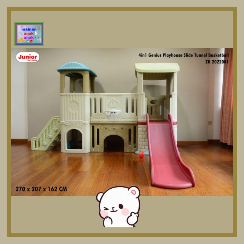4 in 1 Genius Playhouse Slide Tunnel Basketball ZK-2022001