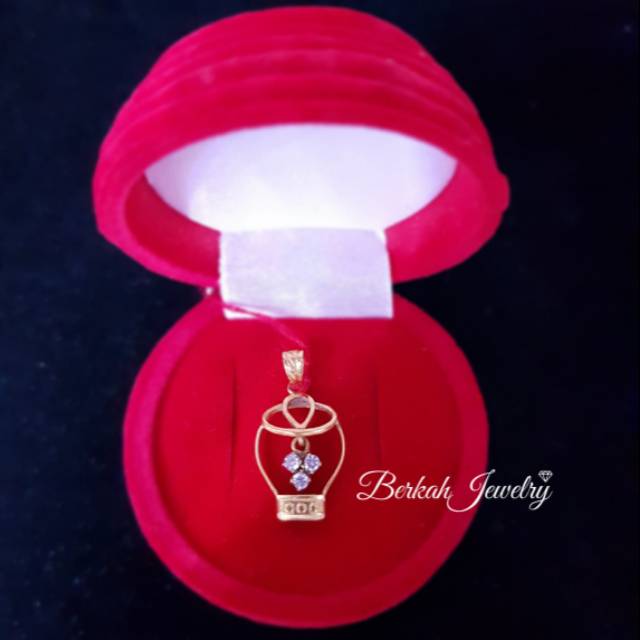 Liontin emas kuning berlian asli natural diamond sertifikat