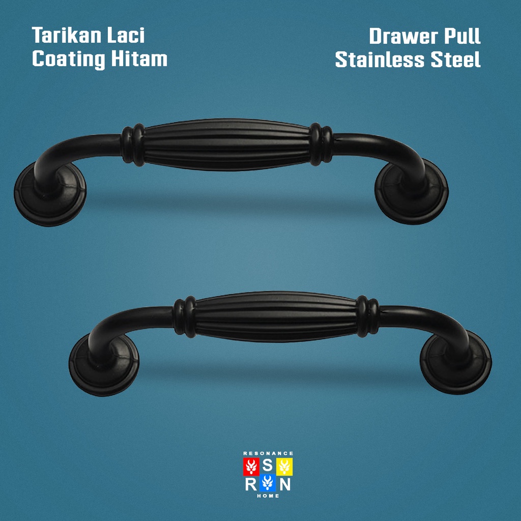 Tarikan Laci Coating Hitam 8504 / Handle Gagang Pintu Laci Lemari Resonance Home