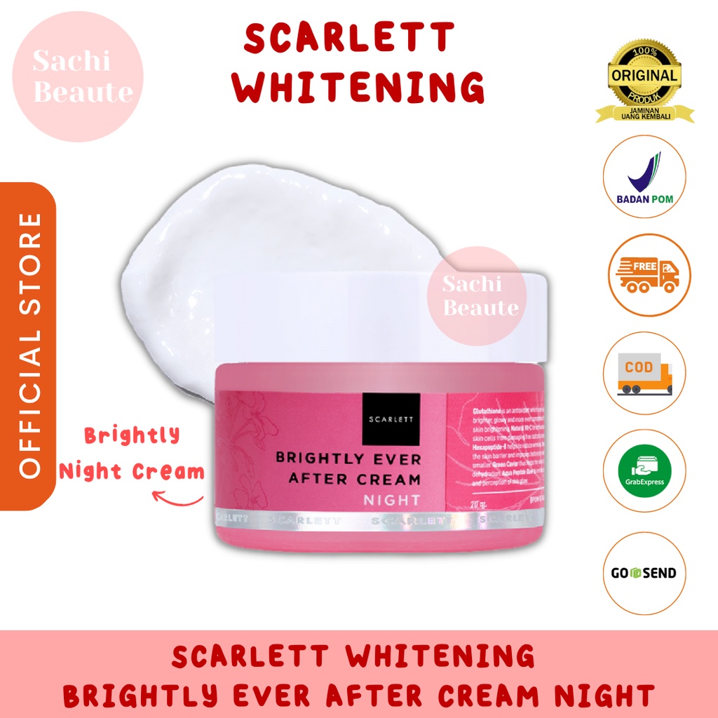 Scarlett Whitening Brightly Ever After Night Cream Sachi Beaute