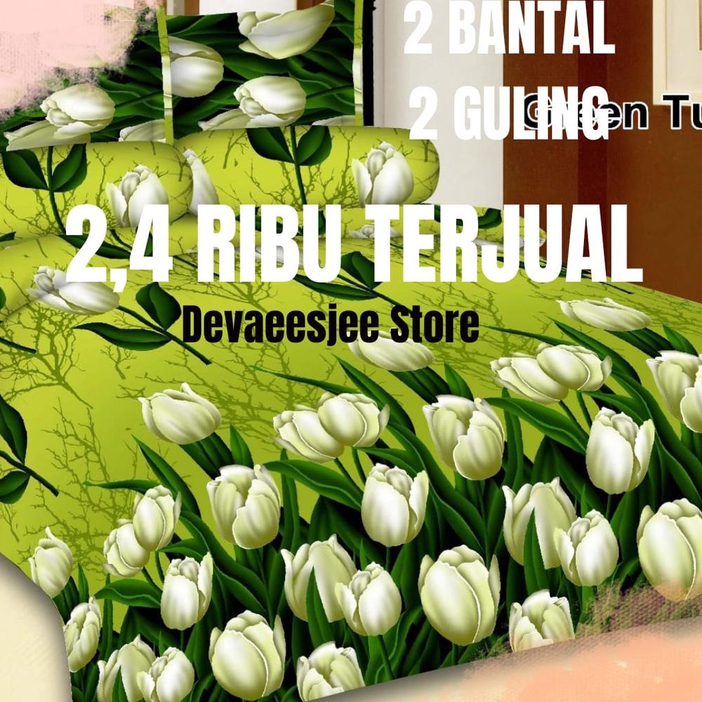 SPREI BUNGA TULIP HIJAU MOTIF BUNGA UKURAN 180X200 MOTIF BUNGA TERLARIS TERMURAH TERLARISS...,,,,,