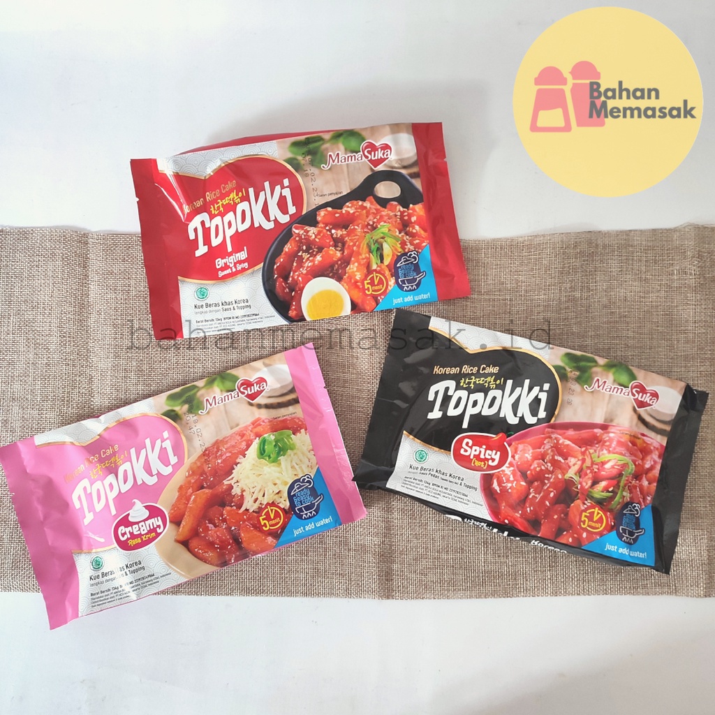 

Topokki Tteokbokki/Snack Kue Beras Instan Korea Halal Original Creamy Hot Spicy Pedas Mamasuka