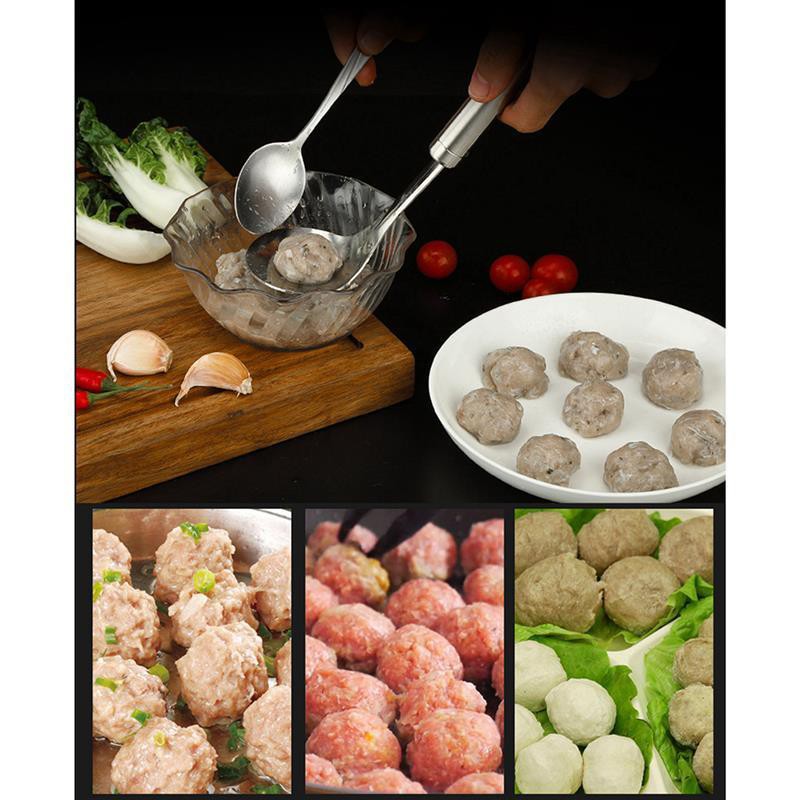 Sendok Bakso Bolong Stenlis / Cetakan Pentol Bakwan Stainless Steel Anti Lengket