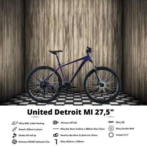 Sepeda Gunung - MTB Bike United Detroit MI 27"/3X9 SP/NISEKO - Ungu