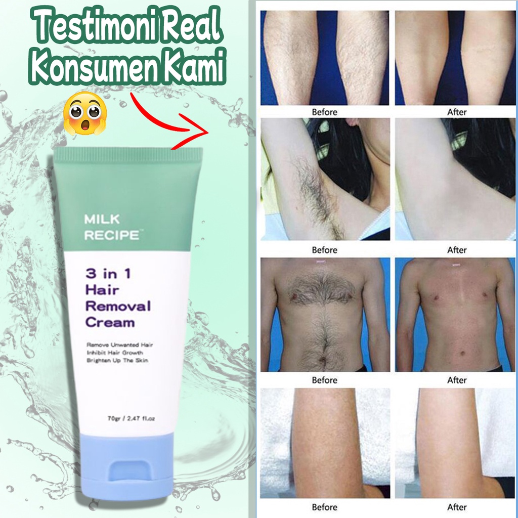 MILK RECIPE 4 IN 1 HAIR REMOVAL CREAM WAXING BULU PERONTOK BULU RAMBUT