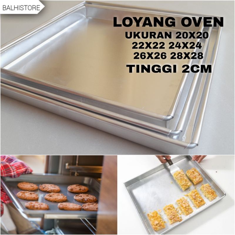 Loyang Nampan / Loyang Kue Kering / Alas Kue Loyang Kue Cake Roll Aluminium Tinggi 2cm