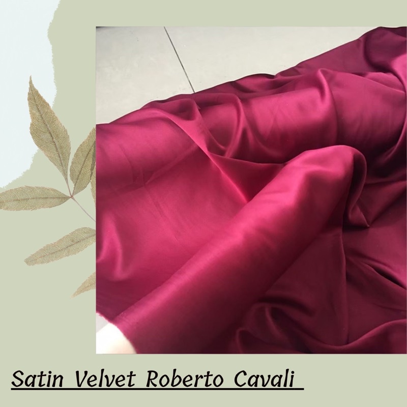 Kain Satin Velvet by Roberto Cavalier warna Merah Hati