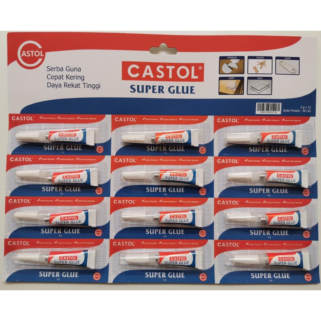 

1 Lusin Castol Super Glue Tube 3g