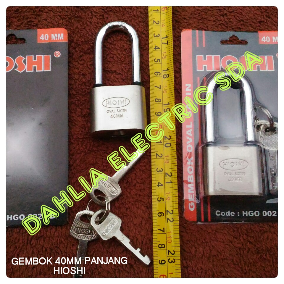 GEMBOK 40MM PANJANG HIOSHI / GEMBOK OVAL SATIN