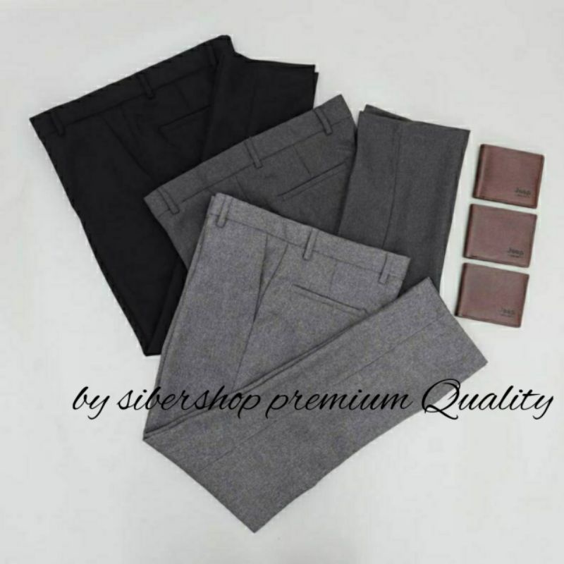 CELANA BAHAN SLIMFIT PRIA CELANA KANTOR NIKAHAN SERAGAMAN BAHAN WOOL WARNA TERMURAH