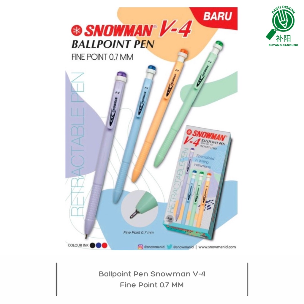 

Ballpoint Pen Snowman V-4 Fine Point 0.7 MM