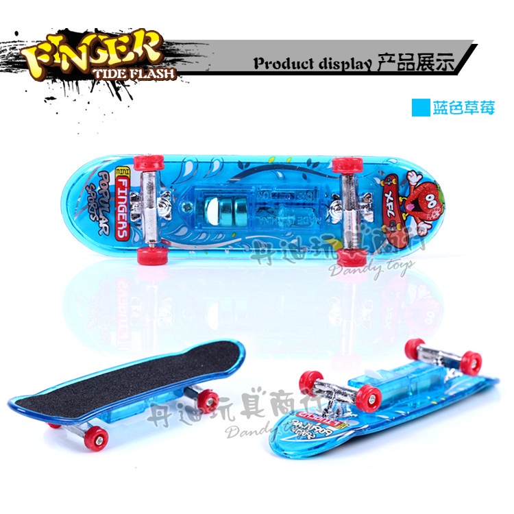 Fsb 9.5CM Mainan skateboard Jari mini luminous Dengan stand Lantai