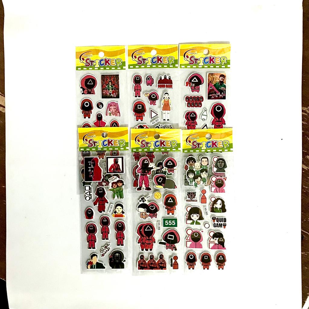 

Stiker Embose Squid Game 1Pcs/ Stiker Timbul Karakter Squid Game