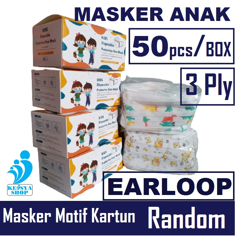 Masker Anak Motif / Karakter 3 Ply Isi 50 Pcs / Box - Non Medis